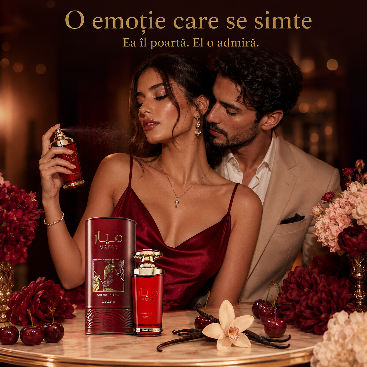 Lattafa Mayar Cherry Intense parfum arabesc de damă, aromă seducătoare care se simte și atrage complimente